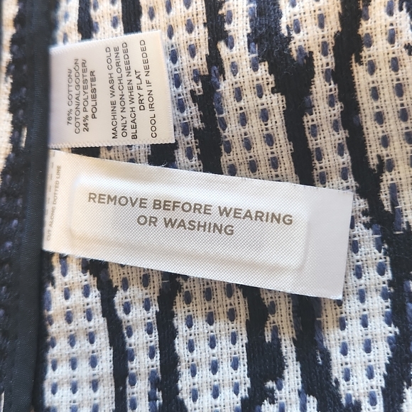 LOFT MINI SKIRT WOMENS SIZE L PETITE NAVY AND WHITE COLOR - Picture 7 of 12